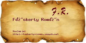 Fáskerty Román névjegykártya